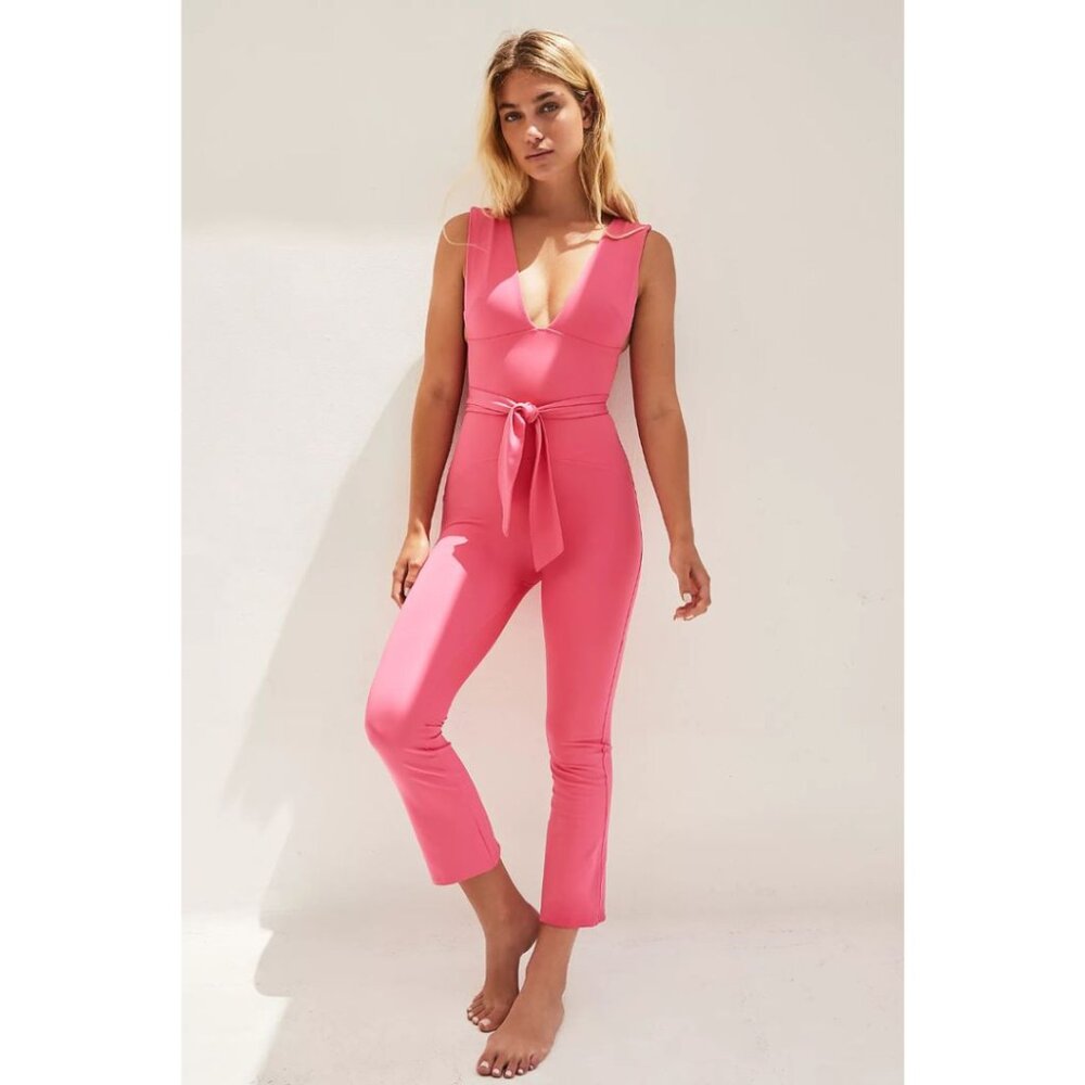 Free People Movement After Hours Onesie Jumpsuit Pink NWOT Flawed Size Small